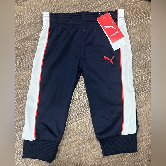 $40 Puma (Brand New) Baby Infant Boys 2-Pc Tracksuit High Risk Red Navy Blue - Picture 5 of 13
